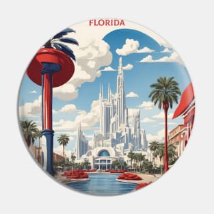 Orlando Florida United States of America Tourism Vintage Poster Pin