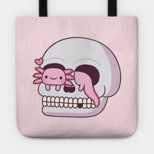 Cute Axolotl In Skull Tote