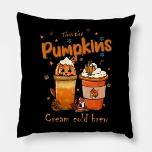 Pumpkin cream cold brew funny halloween Pillow