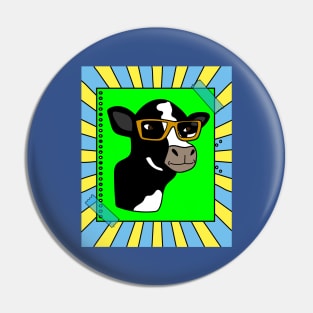 Funny Cow With Sunglasses Muh Pin