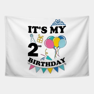 Kids It's My 2nd Birthday Celebrating two Years Tapestry