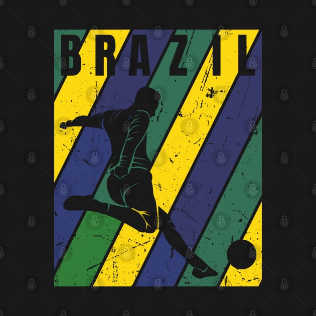 Vintage Grunge Brazil Football - Futbol by Krishnansh W.