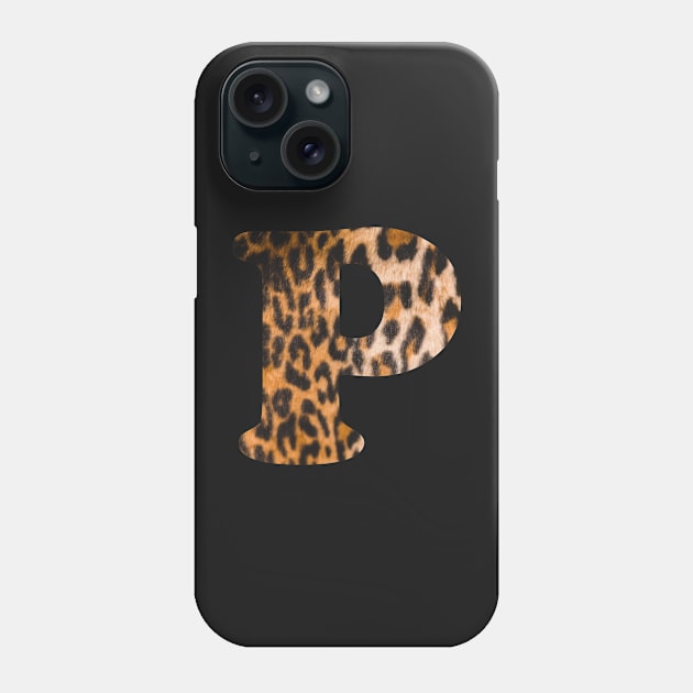 Letter P leopard print Phone Case by ColorsHappiness