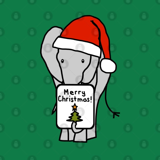 Big Elephant says Merry Christmas by ellenhenryart