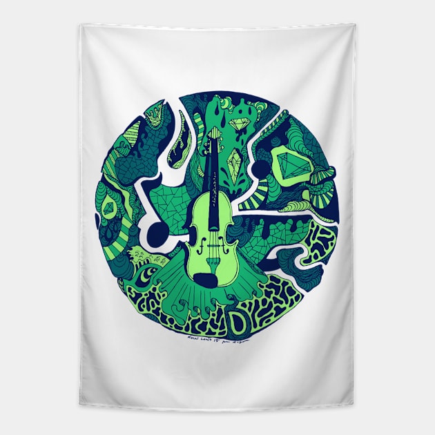 Ngreen Circle of Music Tapestry by kenallouis