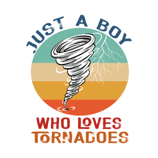 Just A Boy Who Loves Tornadoes, Vintage Sunset Tornadoes lover T-Shirt