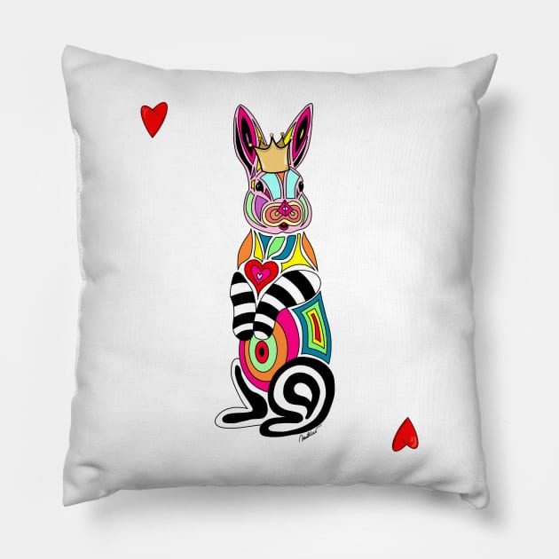 King rabbit Pillow by Elisabeth Sandikci