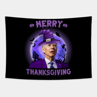 Funny Biden Halloween Costume Merry Thanksgiving Tapestry