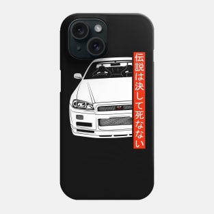 R34 GTR Skyline JDM Tuning Car Phone Case