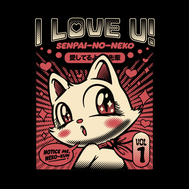 Anime Cat I Love You by Tobe Fonseca by Tobe_Fonseca