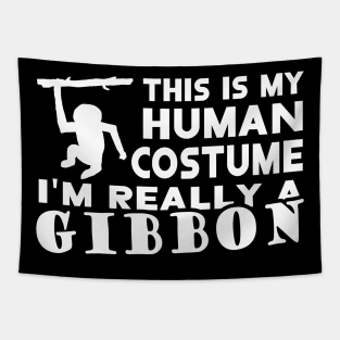 Gibbon human costume saying animals Tapestry