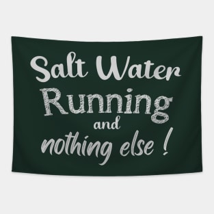 Running  beach (light lettering) Tapestry