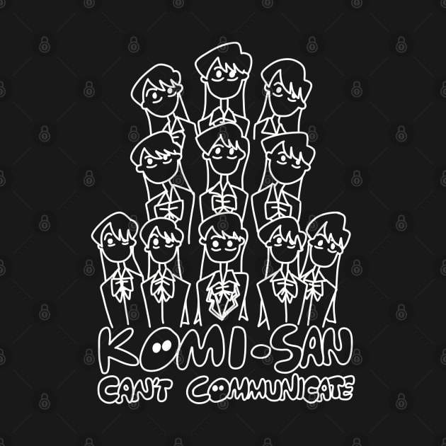 Komi Can't Communicate or Komi san wa komyushou desu anime characters in a white cute doodle by Animangapoi