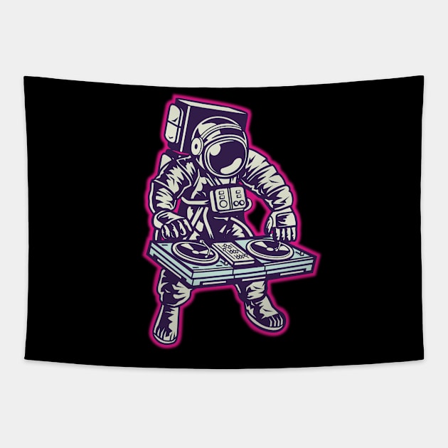 astronauta dj Tapestry by PaperHead