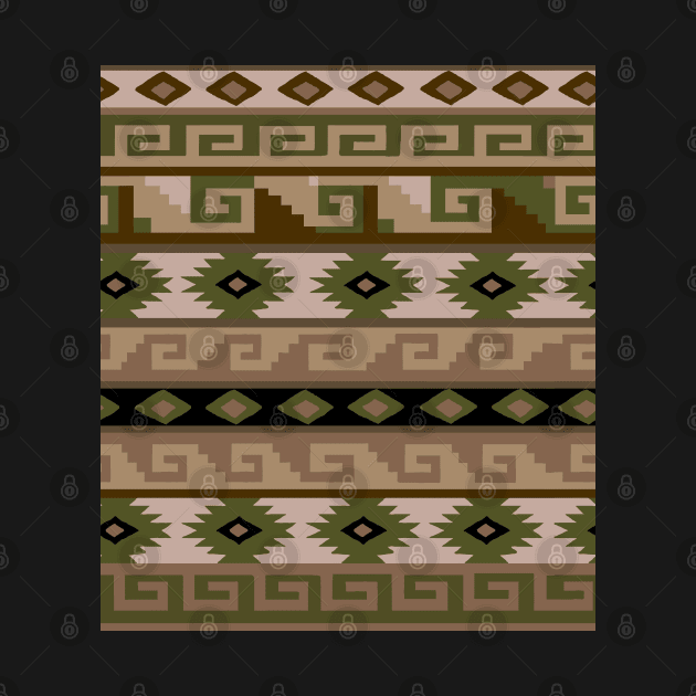 Southwest Tribal Graphic Design - Olive Beige Black by Esprit-Mystique