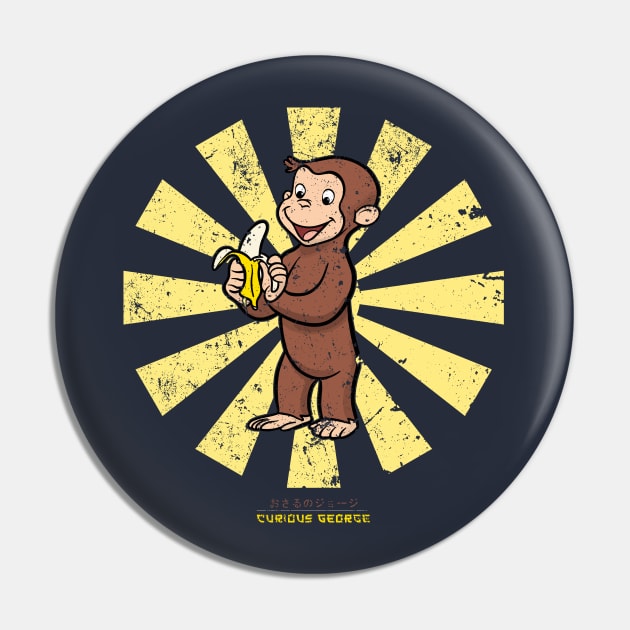 Curious George Retro Japanese Pin by Nova5