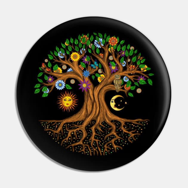 Whimsical Tree of Life - Yggdrasil Pin by Nartissima