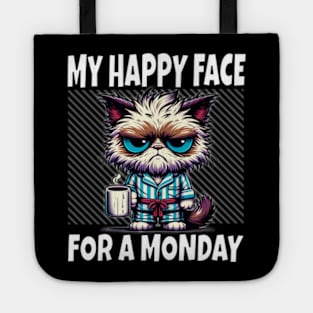 Grumpy Cat with Coffee - Mondays Mood Tote