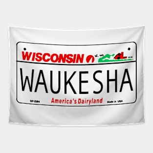 Waukesha WI License Plate Design Tapestry