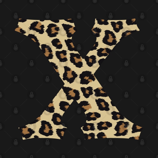 Letter X Leopard Cheetah Monogram Initial by squeakyricardo