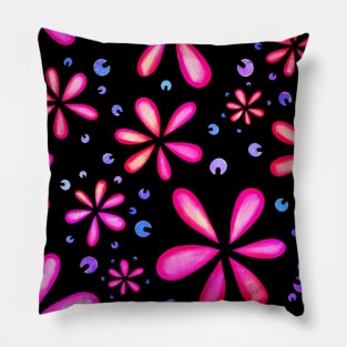 Funny sweet colorful nice colors summer autumn flowers pattern | purple pink flowers gift Pillow