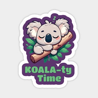 Cute little Koala Bear Catching Quality Time Sleeping Magnet