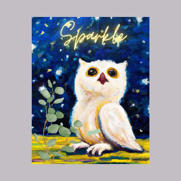 Mesmerizing Owl Artwork - A Starry Night's Guardian by Karen Ankh Custom T-Shirts & Accessories