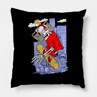 Skull Skateboard Pillow