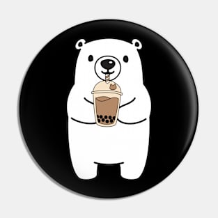 bear loves boba tea Pin