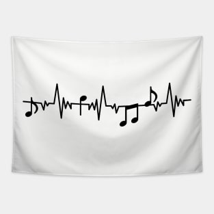 Music Notes with Heartbeat Tapestry