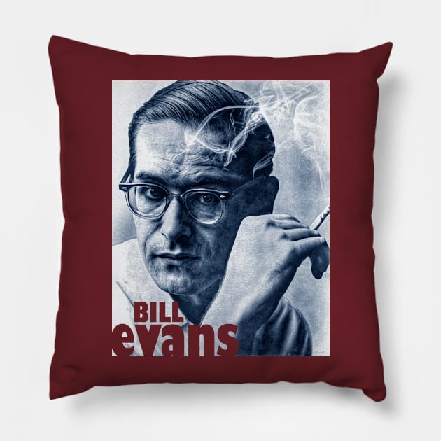 Bill Evans Pillow by IconsPopArt