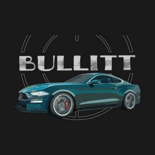 bullitt Green Mustang GT 5.0L V8 Classic steve mcqueen Muscle Car T-Shirt