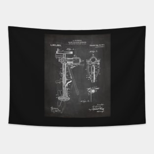 Outboard Motor Patent - Sailing Sailor Lakehouse Art - Black Chalkboard Tapestry