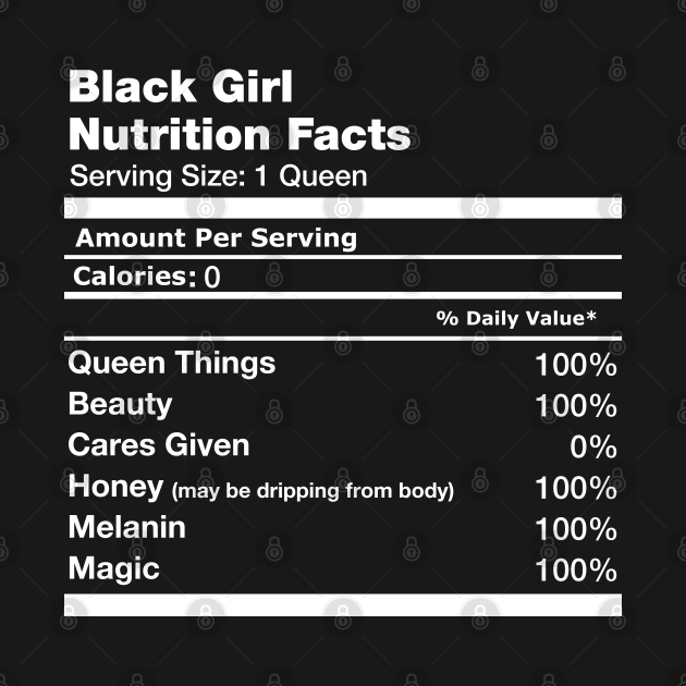 Black Queen Melanin Nutritional Facts Black History Month - Black Queen