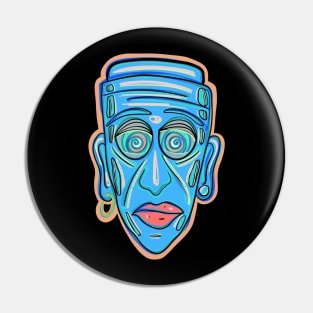 Abstract blue face Pin