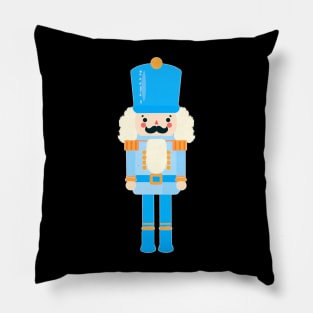 Blue nutcracker black background Pillow