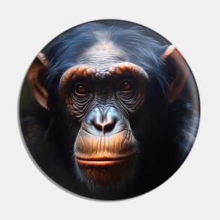 Hyperrealistic Oil Painting of an Amazing Zoo Ape Pin