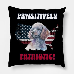 4th of July Independence Day Patriotic Poodle Funny Design for Dog Lovers Pillow