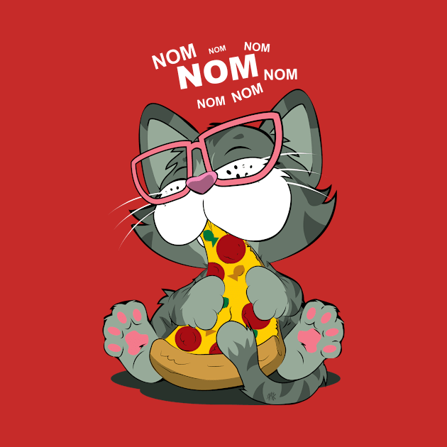 Pizza Cat! Pink by CuddleswithCatsArt