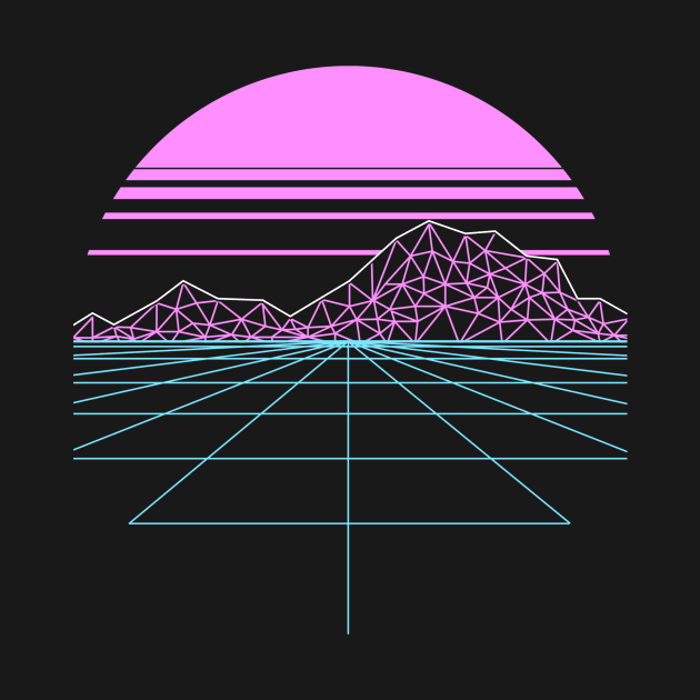 Outran Synthwave Sunset Vaporwave Grid Aesthetic Gift by VaporwaveAestheticDreams