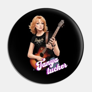 tanya tucker //retro vector playing guitar Pin