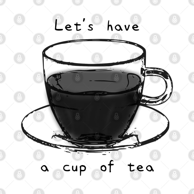 【Black and White Text】Tea Time! White Version by Smile Flower