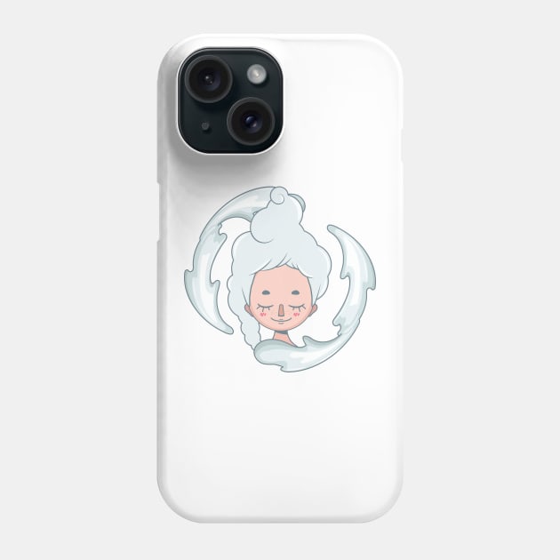 Stylized girl depicting the air element Phone Case by GazingNeko