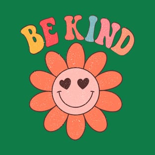 Be Kind, Floral, Happy, Green, Inspirational Motivational Quote, Women T-Shirt