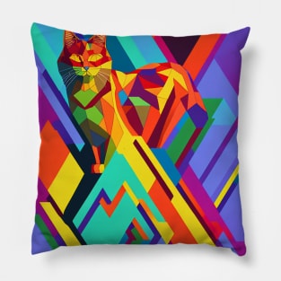 Trippy Abstract Cat Pillow