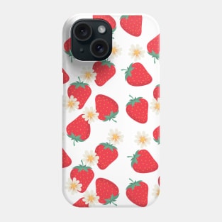 Strawberry and Cream Flowers Pattern Phone Case