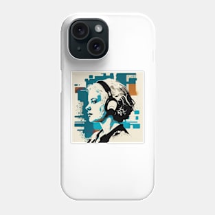 Excessivism Art White Woman Listening Music Phone Case