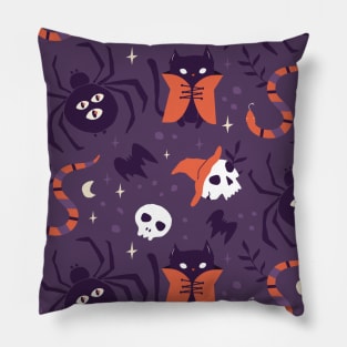 Halloween Spiders Pattern Pillow