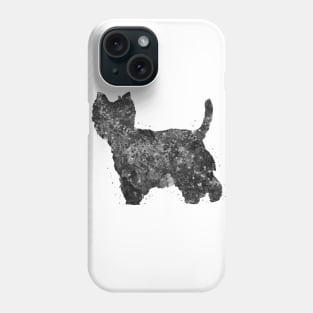 Westie dog black and white Phone Case