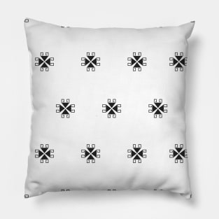 Black seamless ethnic rectangle pattern Pillow